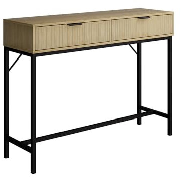 Vicco Konsolentisch Lennox, Flurtisch, Eiche, 100 x 75 cm mit 2 Schubladen