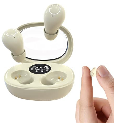 TWS Wireless Mini Small Invisible Bluetooth Earbuds for Small Ear Canals In Ear Soft Invisible Earphones Bluetooth Hidden Tiny Work Ear Buds ENC Noise Cancelling Small Headphones for iPhone Android