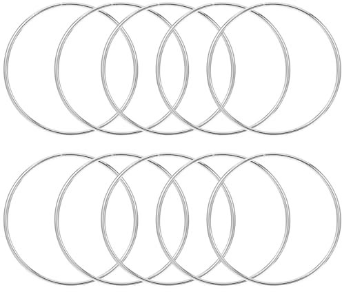 10 PCS Metallringe Zum Basteln Dekoring Makramee Ringe Für Handwerk Floral Hoop Für Die Herstellung Von Hochzeit Kranz Dekor, Traumfänger Und DIY Tafelaufsatz Wand Hängende Handwerk (Silbrig, 8cm)