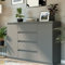 Home Collective Kommodenschrank, Schubladenschrank, Kommoden | Mit 2 Türen & 4 Schubladen | Modern & geräumig | 139x40x98 cm (BxTxH) | Anthrazit