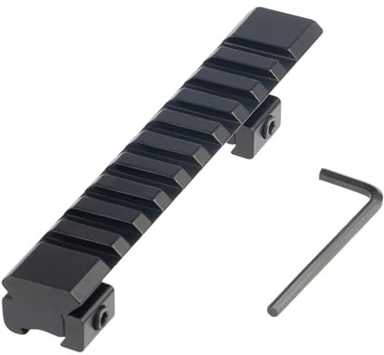 PBTMCD 11 Mm Bis 20 Mm Weaver/Picatinny-Schienenmontageadapter Aus Aluminiumlegierung for Die Jagd Im Freien, 10-Slot Tactical Scope Riser Base
