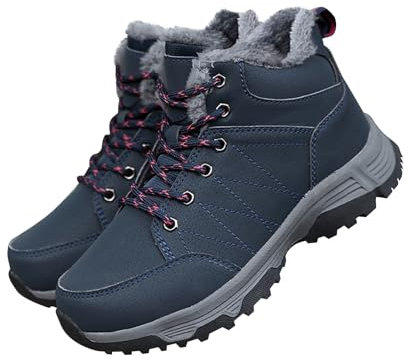 SAUTRV Bequeme Winterschuhe aus Baumwolle, rutschfeste Stiefel für Damen, Stiefel, Waetpoof Damen-Winterschuhe, Größe 43, blau, 40 EU