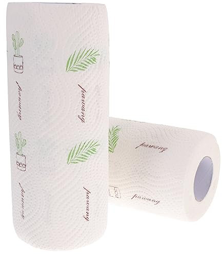 FOYTOKI 2 Rouleaux Essuie Tout Réutilisable pour Cuisine Absorbant Décoré Parfait pour Plus Accessoires de Nettoyage