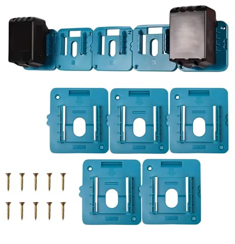5 Pack Battery Holder for Makita 18V Batteries Wall Mount Pegboard | Compatible ABS Plastic Organizer Fits for BL1860 BL1850 BL1840 BL1830 Includes 10 Screws