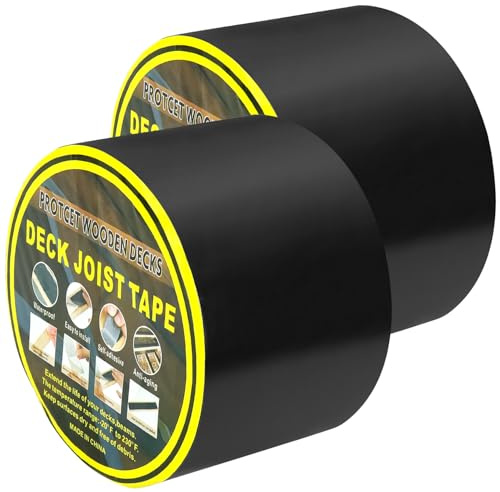 QWORK® 2 Rollen 15 M x 100 mm Terrassen Holzschutzband Stark Klebend Abdeckband für Unterkonstruktionen und Holz, Zuverlässig Schutz vor Witterungseinflüssen