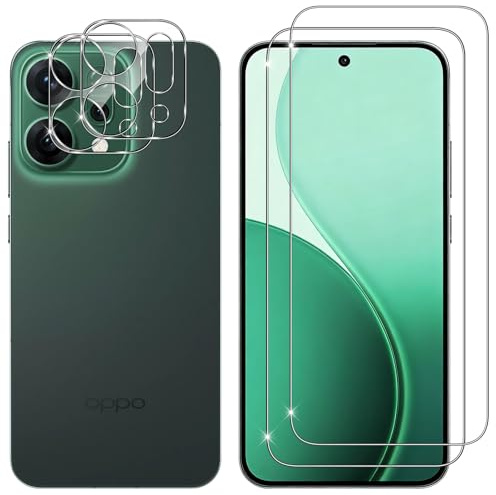 Kokio 2 Piezas Protector de Pantalla para OPPO Reno 14 5G, con 2 Piezas Protector de Lente de Cámara, Ultra HD Cristal Templado, Dureza 9H, Anti Arañazos, Sin Burbujas