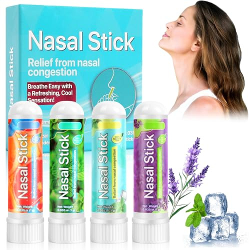 AUYAO Nasal Stick 4/8PC Aroma Inhaler Stick Minze-aromatherapie | Energy Stick Nose Tragbare Nasal Stick Steigert Den Fokus für Arbeit Studium Reisen