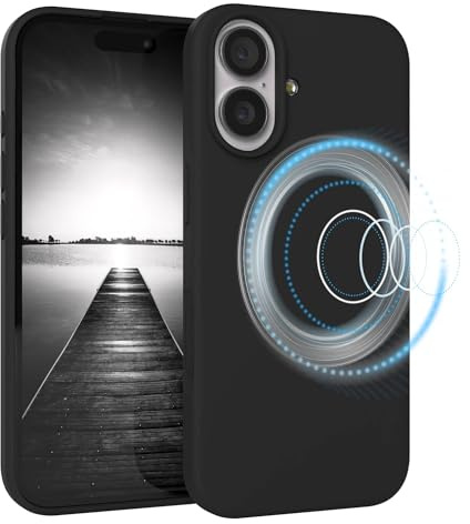 EAZY CASE Magnetische Silikon Hülle für iPhone 17 - MagSafe-kompatibel, Premium-Liquid-Silikon, Stoßfest, Kameraschutz, Mikrofaser-Innenfutter, Slim Cover Handyhülle Bumper - Schwarz 0