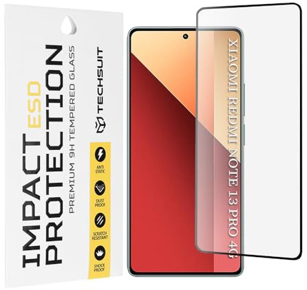 Techsuit Displayschutzfolie für Xiaomi Redmi Note 13 Pro 4G, Poco M6 Pro 4G Gehärtetes Glas mit Antistatisch, Staubresistent, Vollständige Abdeckung, Stoßschutz, Oleophobe Beschichtung, ESD