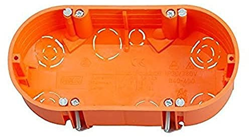 Kopp 352900003 Hohlwandschalterdose mit Doppelkammer, Isolierstoff, 143 x 70 mm