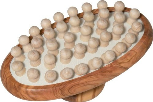 Massagebürste Serie NATURE aus echtem Olivenholz mit Noppen aus Buchenholz von NICOL