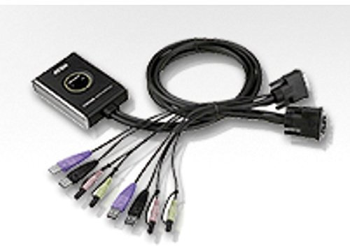 commutateur KVM avec câble DVI + USB + audio, 2 ports