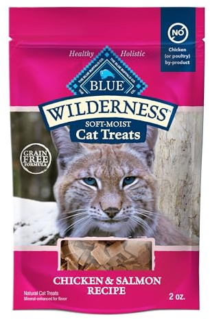 Blue Buffalo Wilderness Grain Free Soft-Moist Chicken & Salmon Cat Treats, 2-oz. Bag