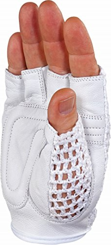 Deltaplus 50MAC10 Fingerloser Handschuh Aus Schafsnarbenleder, Handrücken Aus Baumwollstrick, Weiß, Größe 10