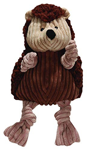 HuggleHounds Knottie Plush Dog Toy - Dog Stuffed Animal Toy, Puppy Toys, Squeaky Dog Toy for Small, Medium & Large Dogs, Soft Fleece, Durable Plush to Keep Them Busy - Henry Hedgehog, Large