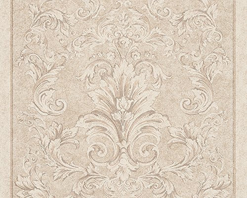 Versace wallpaper Vliestapete Pompei Luxustapete mit Ornamenten barock 10,05 m x 0,70 m beige metallic Made in Germany 962162 96216-2