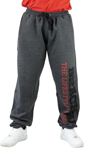 BRACHIAL® Bodybuilding Hose Herren [lockerer Schnitt, robuster Stoff] Graumeliert 3XL | Fitness Kleidung | Bodybuilding | Pumperhose | Pants Men | Gym Clothing