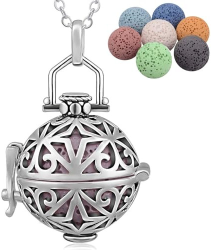 INFUSEU Regalos Originales para Mujer, Collares Mujer Aromaterapia Bisuteria Olor Colgante Collar Difusor Aceites Esenciales Fashion Nova Regalos
