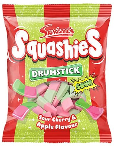 Swizzels Drumstick Sour Cherry & Apple Squashies 145g 12x Bulk Box