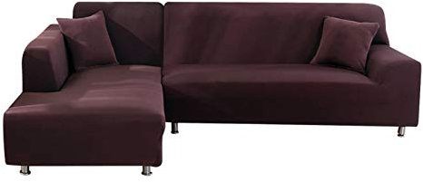 jianyana Sofa Überwürfe Elastische Sofabezüge L Form Stretch Sofabezug Couchbezug L Form 3 Sitzer 2ST + 2 Pcs Kissenbezüge