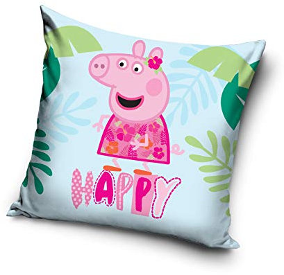 Carbotex Peppa Pig Schweinchen Peppa Kissen Dekokissen Zierkissen gefüllt 40 cm x 40 cm (PP182032)