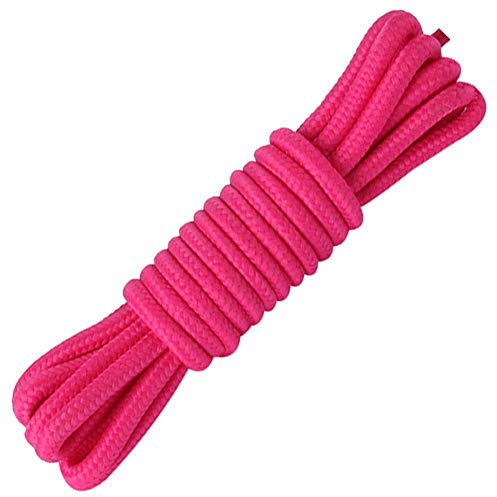 Jamron 4mm di Larghezza Poliestere Rotondo Lacci delle Scarpe per Scarpe da Ginnastica Stivali Scarpe da Sera P17 Fucsia 150 CM
