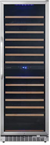 EdgeStar CWR1552DZ 24 Inch Wide 141 Bottle Capacity Free Standing Dual Zone Wine Cooler with Interior Lighting