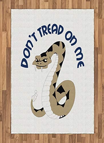 ABAKUHAUS Behandeln Sie Nicht auf Mir Teppich, gefährliche Schlange, Deko-Teppich Digitaldruck, Färben mit langfristigen Halt, 120 x 180 cm, Tan Nachtblau