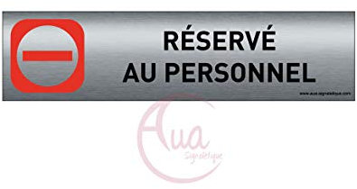 Plaque de porte aluminium brossé imprimé -Dimensions 200 x 50 mm - Double face adhésif au dos - Impression UV directement sur l'aluminium (Pas de contre collage) (réservé au personnel)