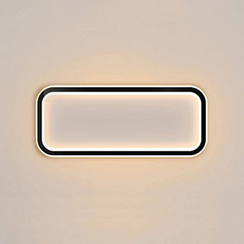 KRIPINC LED Deckenleuchte Rechteckig, LED Deckenlampe Flach, Deckenleuchte Panel, Deckenlampe Modern für Schlafzimmer, Wohnzimmer, Badezimmer, Küche, Flur (Schwarz, Warmweiß)
