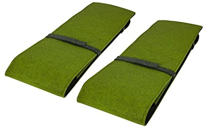 Sensalux Bierbankauflage für Bierzeltgarnitur, bequemes Sitzpolster, robuste Bankauflage für jeden Anlass, 220cm x 25cm (2 STK.), Auflage: Grau-Grün