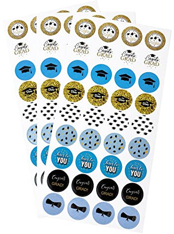 Oblique Unique® Congrats Grad Sticker Abschluss Deko Aufkleber 108 Stück für Schule Graduierung Abschlussfeier Feier Party Geschenk Dekoration