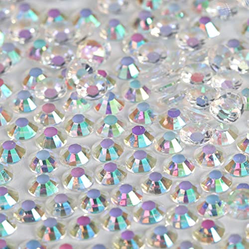 1000pcs 4mm Flat Back Non-Stick Rhinestone Crystal Diamantes Nail Art & Craft Scrapbooking Embellishments 90 Available Colours (4mm, AB Transparent Clear #A18)