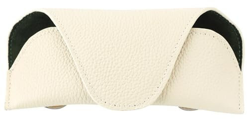 KEVANCHO Magnetic Sunglass Holder for Car Visor Clip, Leather Car Glasses Holder, Visor Accessories Eyeglasses Holder Glasses Storage Case (02-Beige)