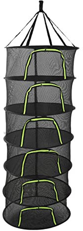 Cosiki - Red de secado para colgar (plegable, 6 capas, cesta de secado, gran portasecos, red de almacenamiento, tienda de hierba, Bud Plant secador, bola de secado