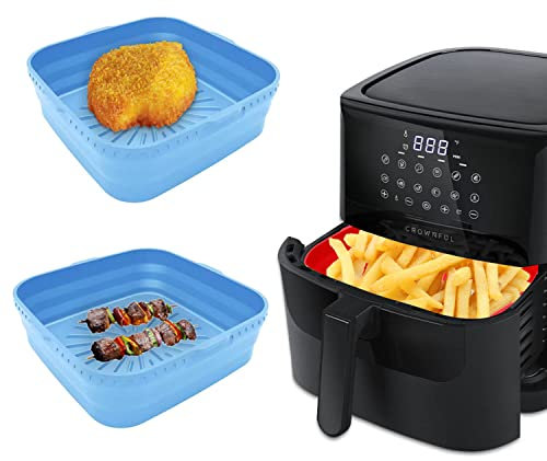 Air Fryer Silicone Pot 20.5CM, Silikon für Air Fryer Wiederverwendbar für Air Fryer Universal Luftfritteuse Korb Air Fryer Backform Air Pot Silicion für Backofen, Mikrowelle Kuchenbackform
