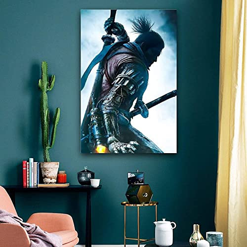 Enartly Kunstdruck Poster Sekiro Dekorative Malerei auf Leinwand 60x90cm Kein Rahmen