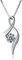 DANIEL CLIFFORD® Isabella Damen Halskette Silber 925, 45cm filigrane Silberkette geschwungener Anhänger Zirkonia-Kristall weiß
