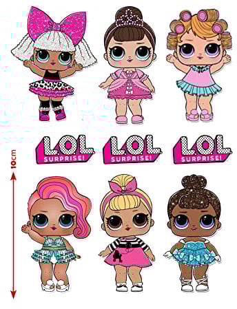 L.O.L. 6 Pieces 10 cm Cake Toppers for Birthdays, Cake Decorations