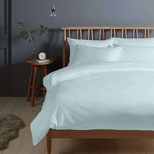 Pizuna 400 Fadenzahl aus Baumwolle Bettwäsche Baby blau, 100% Langstaple Baumwolle Bettbezug und Kissenbezug, 100% Baumwolle Mako Satin 3-Teilig Bettwäscheset 200x200 + 70x90 Baby blau
