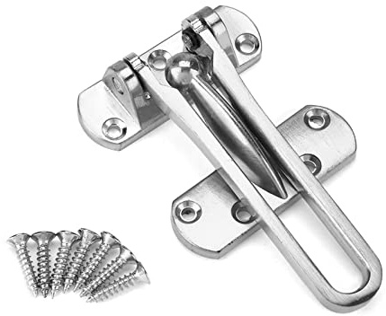 HERCHR Swing Bar Door Guard with High Security Auxiliary Lock Door Hinged Bar Lock Latch for Home Hotel Security Front Door Hotel
