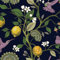 VEELIKE Dark Blue Bird Flower Wallpaper Tropical Leaf Contact Paper Lemon Floral Sticky Back Plastic Jungle Wall Mural Vinyl Wrap for Furniture Sticker Lining Paper for Walls Livingroom 44.5cm×300cm