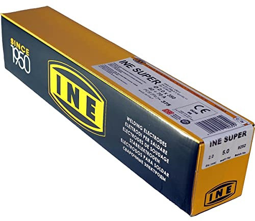 INE - Electrodes Soudure Arc Rutile Diametre 2mm Longueur 350mm pour Acier 2-4mm - 375 Pieces - Amorçage Facile Faibles Projections Laitier Amovible - Consommable Poste Inverter