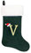 Eoocan 50,8 cm Monogramm-Weihnachtsstrümpfe, grüner Samt mit weißem, superweichem Plüsch-Manschette, bestickt, Weihnachtsstrumpf, klassische personalisierte Strumpf-Dekoration für Familie, Urlaub,