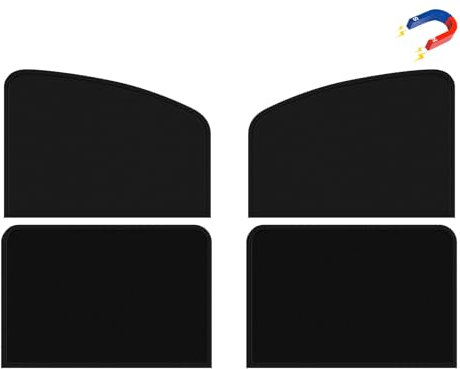 PSLER Universal Side Window Sun Shade Magnetic Privacy Blinds Car Blackout Curtain for Camping Sleeping Baby Kids Rear Side 4PCS