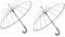 Meichoon Regenschirm Transparent Hochzeit Long Stockschirm XXL klar und extra groß: 120 x 97 cm mit praktischem Öffnungsmechanismus und ergonomischem Griff PVC Schwarz 2 Pack