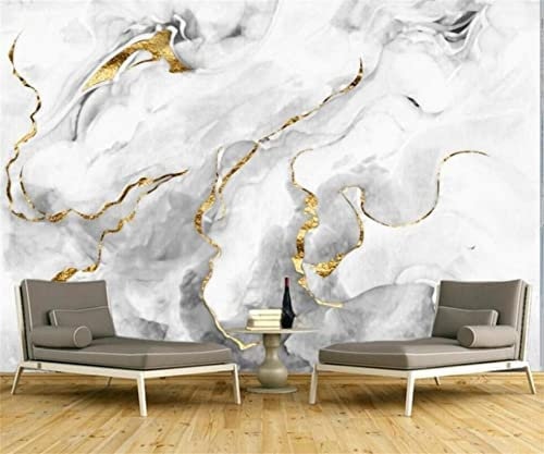 Pintura De Paisaje De Tinta De Hoja De Oro De Línea Dorada De Lujo Ligero Arte De La Pared Mural, Auto-Adhesivo 3D Mural Grande, Respetuoso Del Medio Ambiente Resistent 140 (ancaHtoo) x 70 (aHto) cm