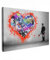 MuchoWow© Impressions sur Toile 60x40 cm Deco Tableau Murale Decoration Salon Peinture Tableaux Chambre Toiles Maison Coeur - Graffiti - Homme - Arc-en-ciel