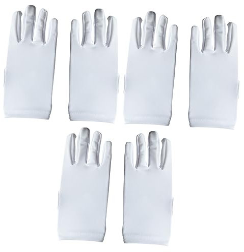 Gadpiparty 3st Weißer Performance-handschuh Kinder Kurze Handschuhe Spandex-handschuhe Für Kinder Kinderhandschuh Aus Polyester Weiße Faserhandschuhe Füllstoff Frühling Und Herbst Schüler