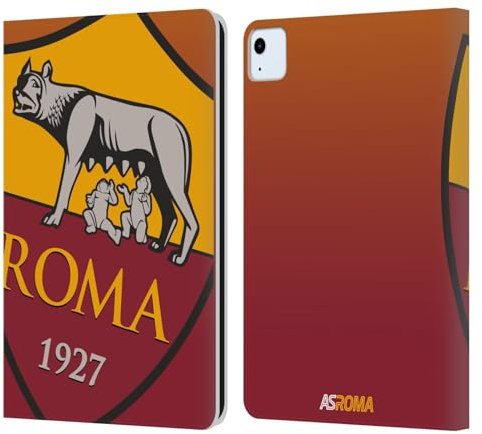 Head Case Designs Licenza Ufficiale AS Roma Gradiente Grafica Crest Custodia Portafoglio in Pelle Compatibile con Apple iPad Air 11 2020/2022/2024/2025